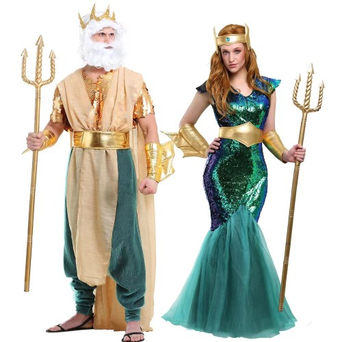 Poseidon Amphitrite Couple Costumes Role-playing Aquaman Movie Cosplay