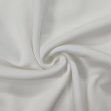 White Long Sleeve Maxi Turndown Collar Loose Maxi Dress