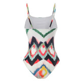 Tie Dye One Piece Swimsuit with Matching Cover-Up Long Skirt
