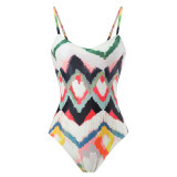 Tie Dye One Piece Swimsuit with Matching Cover-Up Long Skirt