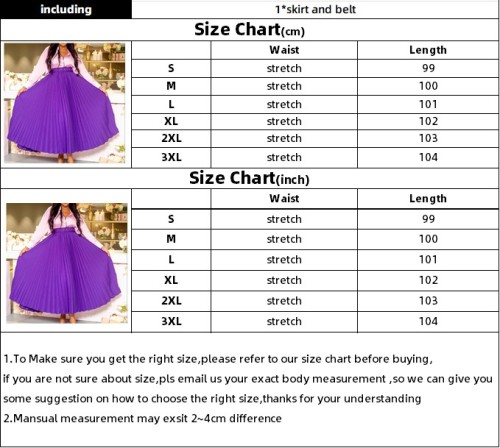 Solid High Waisted Long Pleated Skirt with Belt