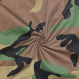 Camouflage Print Turndown Collar Casual Jacket