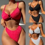 Solid O-Ring Two Piece Swimwear