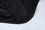 Black One-shoulder Slim Fit Sleeveless Crop Top