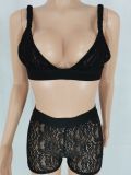 Fashion Sexy Lace Bra Top and Shorts Two-piece Set