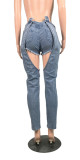 Ripped Holes Stylish Denim Pants