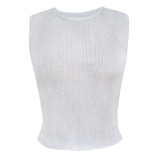 Fashion Sexy O-Neck Sleeveless Top