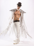 Trendy Sequin Wings Party Costume Tassel Cape Swimwear Accessories