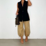 Khaki Loose Lantern Trousers