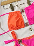 Sexy Rhinestone Halter Tie Sides Two Piece Swimwear