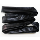 Plus Size Black PU Leather Shorts