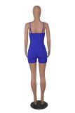 Solid Tight Fit Ribbed Cami Sports Yoga Rompers