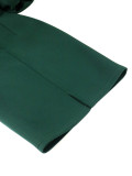 Dark Green V-Neck Ruched Sleeves Elegant Bodycon Midi Dresses