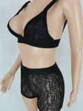 Fashion Sexy Lace Bra Top and Shorts Two-piece Set