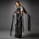 Trendy Sequin Wings Party Costume Tassel Cape Swimwear Accessories