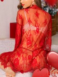 Sexy Lingerie Night Dress Transparent Lace Erotic Nightgown