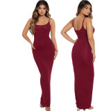 Sexy Solid Camisole Maxi Dress