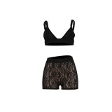 Fashion Sexy Lace Bra Top and Shorts Two-piece Set