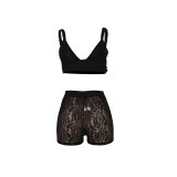 Fashion Sexy Lace Bra Top and Shorts Two-piece Set