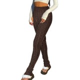 Sexy High Waisted Contrast Slim Fit Pants