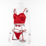 Red Bowknot Chain Sexy Lingerie Set for Women