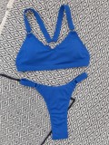 Solid Sexy Ribbled Bikini Tank Swimwear