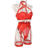 Sexy Lingerie 3PCS Strappy Buckles Low Back Underwear