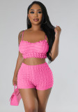 Sexy Solid Camisole Two-Piece Shorts Set Women
