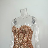 Sequin Strapless Chic Bodycon Party Dress