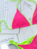 Sexy Contrast Triangle Bikini Set