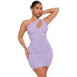 Summer Cutout Slim Fit One Shoulder Mini Dress