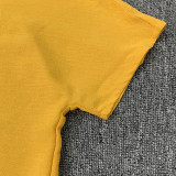Solid Short Sleeve Slit Shirt Top and Shorts 2PCS Set