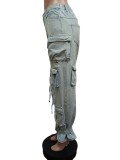 Denim Cargo Pants Pocketed Leisure Jeans