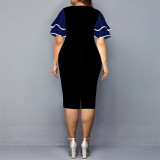 Print Plus Size Elegant Bodycon Dress