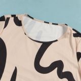 Sexy Print Short Sleeve Plus Size Casual Loose Dresses