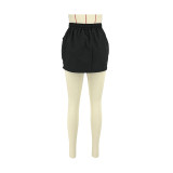 Casual Pocket Solid Cargo Mini Skirt