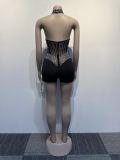 Sexy Rhinestone Cutout Halter Low Back Tight Rompers Clubwear