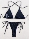 Triangle Tie Sides Bikini Set Drawstring Swimsuit