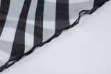 Zebra Print Sexy Mesh See-Through Cutout Sleeveless Bodycon Maxi Dress