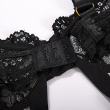 Black Lace See Through Sexy Chain Teddy Lingerie
