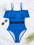 Off Shoulder Ruffles Straps Sexy One Piece Swimsuit