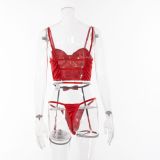 Red Bowknot Chain Sexy Lingerie Set for Women