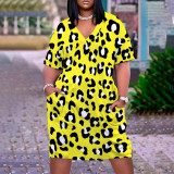 Plus Size Printed Short Sleeve Casual Plus Size Dress