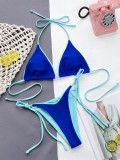 Sexy Contrast Triangle Bikini Set