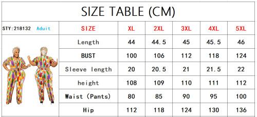 Plus Size Print Short Sleeve V-Neck Crop Top and Pants 2PCS Set