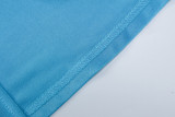 Blue Slit Back Short Sleeve Round Neck Slim Fit Maxi Dress