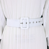 Women's Fashion Pleated Loose Midi Dress with Belt