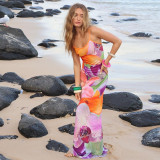 Floral Print Summer Holidays Fashion Slim Maxi Dress