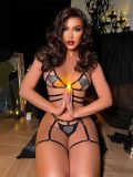 Rhinestone Heart Shaped Sexy Hollowed Two-Piece Lingerie Set