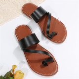 Comfortable PU Lather Flat Slippers